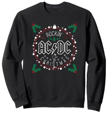 Official AC/DC Rockin Christmas Rock n Roll Music Band Logo Sweatshirt