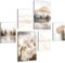 Novart Wandbilder Natur Landschaft - KOMPLETT AUFHÄNGFERTIG - Beige Wohnzimmer Schlafzimmer Flur - 6 Moderne Mood-Bilder - N035867a