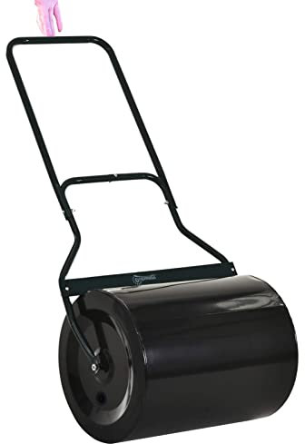 KLYDBMYT Lawn Roller Steel Garden Lawn Roller, Water/Sand Filled Grass Push Rolling Drum, Large Capacity Tow-Behind Turf Rollers Tool with Removable Drain Plug