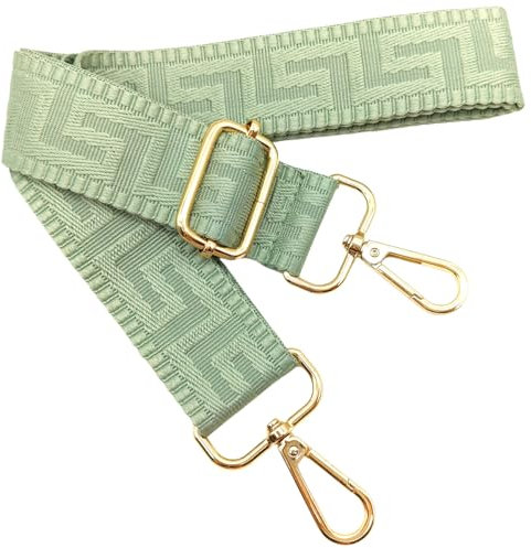 Verstellbarer Schultergurt für Taschen Erbsengrün, Taschengurte zum Wechseln, Taschengurt Breit mit Karabiner Gold, 80-130 cm Tragegurt Tasche für Damen Schulterriemen, Handtasche, 3.8cm, 1307