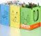 Lifewit Juego de 3 Bolsas Reciclaje 60L, Bolsa Reciclaje Basura Colores para Papel, Cartón, Plástico, Vidrio y Botellas, Sistema de Reciclaje para Cocina y Exterior