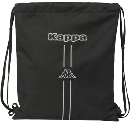KAPPA Dark Rucksack, flach, groß, ideal für Kinder verschiedener Altersgruppen, bequem und vielseitig, Qualität und Widerstandsfähigkeit, 35 x 40 cm, Schwarz, M, Casual