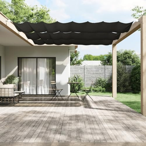 Homgoday Toldo Vertical Gris Antracita 140x420 cm Tela Oxford Toldo Vela de Sombra Impermeable Protección Rayos UV para Exterior Terraza Patio Jardín