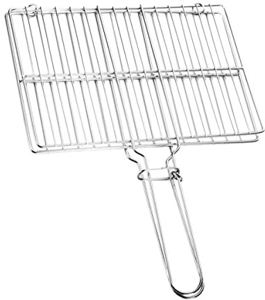 Happyyami Cesta De Barbacoa De Acero Inoxidable Para Pescado Con Asa Rejilla Anti-adherente Para Asar Carne Verduras Y Mariscos Herramienta De Bbq Para Camping Y Picnic