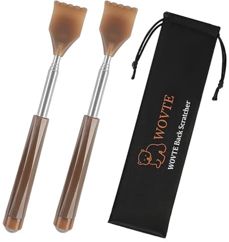 WOVTE Extendable Back Scratcher for Men Women with Massage Ball, Gifts for Men Stocking Stuffers for Adults, Fathers Day Birthday Gifts for Men Husband Dad