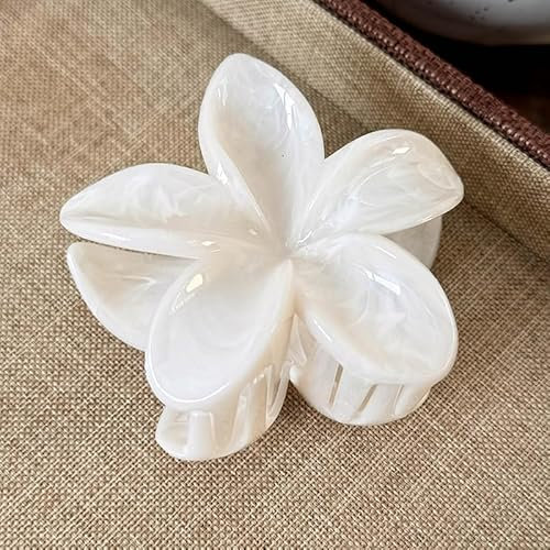 Pinzas para el cabello de flores, horquillas blancas para mujeres y niñas, 1 pieza elegante hecha a mano de moda, accesorios para el cabello para fiestas, bodas, diarios