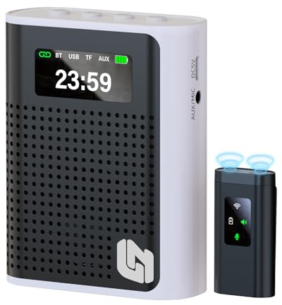 Micrófono inalámbrico con amplificador de voz mejorado 2025 con solapa magnética, pantalla LED, altavoz portátil recargable para profesores, aula, yoga, reuniones, discursos, excursiones