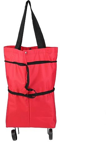 Alipis Klappschlepperbeutel Gepäckwagen gefalteter Schleppsack Gemüse Organisator gefalteter Einkaufswagen tragbares Auto Blau