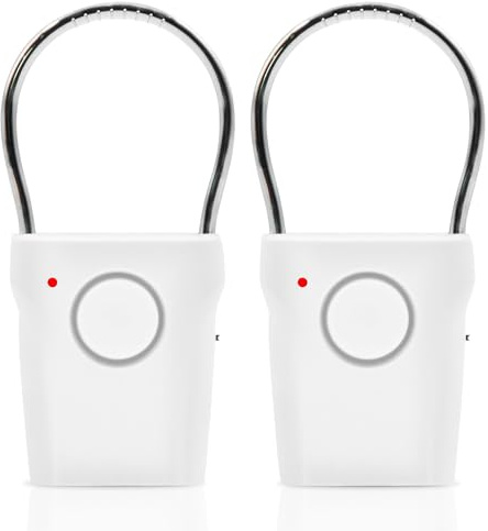 Türgriff-Alarm 2 Stück, 120db Elektronischer Türgriffalarm, Kabellos Vibrations- Und Touch-Sensor, Window Sensor Alarmanlage, Anti-Diebstahl-Sicherheitsalarm Für Zuhause Hotelzimmer Wohnmobil (Weiß)