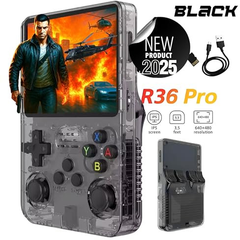 Genérico Consola Retro Portátil R36S – +15.000 Juegos Incluidos – Mini Consola Arcade Versión 2025 – PS1, PSP, N64, GBA, NeoGeo – Consola de Videojuegos Portátil HD 3.5” – Actualizada 2025