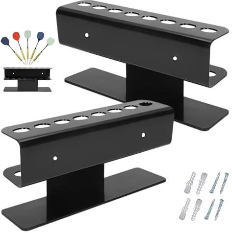 2 Stück Darthalter für Wandmontage: Dart Wandhalter Darthalter Wandmontage mit 16 Aufnahmen, Acrylic Darts Display Stand, Zubehör für Dartscheibe, Dartpfeile Dart Ständer Steeldart & Softdarts