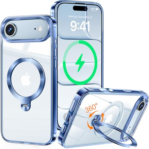 HaloArt 360° Drehbarer Ständer Magnetische Hülle für iPhone Air [Stabilster Unsichtbarer CD-Ring Ständer für Mag-Safe] [ Nr.1 Magnetkraft & Militärschutz] Stoßfest Schutzhülle Dünn, Blau