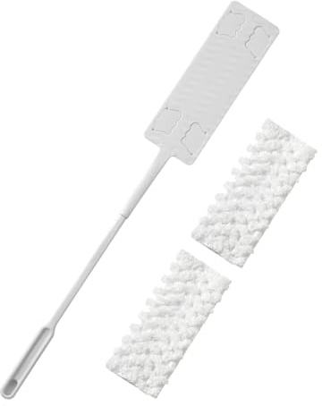 Mxshc Floor Dust Cleaning Brush - Under Appliance Hand Dust Cleaner with 2 Microfiber Cloths - Housekeeping Sweeping Supplies for Refrigerator Stove Sofa Baseboard Bed Cabinet