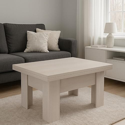 Agritrade AK Modern Coffee Table ERYK Extendable 100 to 200 cm ABS Veneer - Light Santana Oak