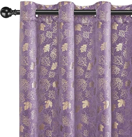 CYCMACO Tende Velluto Oscuranti Per Interni 2 Pezzi, 117x137cm，Tende Termica Isolante, Tenda Moderne Anti-Rumore, Tenda Con Occhielli, Per Camera Da Letto E Soggiorno, Viola Chiaro