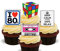 I Love the 80s - Edible Cake Decorations - Stand-up Wafer Cupcake Toppers (Pack of 12)