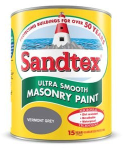Sandtex 150ml Tester Pot Vermont Grey Ultra Smooth Masonry Paint