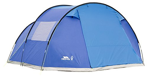 Trespass Unisex Tent Torrisdale - Waterproof 6 Man Tent, 2 Bedroom, Double Layer, Sewn in Groundsheet, Electrical Cable Openings, Double Skin Camping Festival Shelter