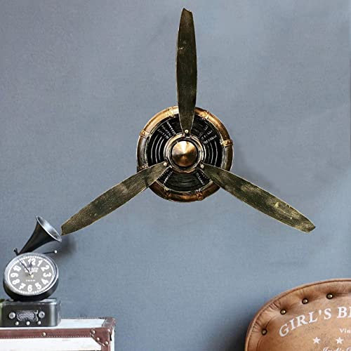 FKKPRVAX Loft Restaurant Bar Kreative Wanddekoration Schmiedeeisen Retro Flugzeug Propeller Modell Wand Dekoration Dekorative Anhänger (Farbe : A)