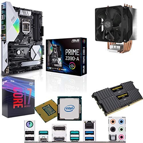 Components4All Intel Coffee Lake Core i7 9700K 3.6GHz (4.9GHz Turbo) CPU, Asus PRIME Z390-A Motherboard, 8GB 3000MHz Corsair DDR4 RAM & Cooler Master Hyper Cooler Pre-Built Bundle