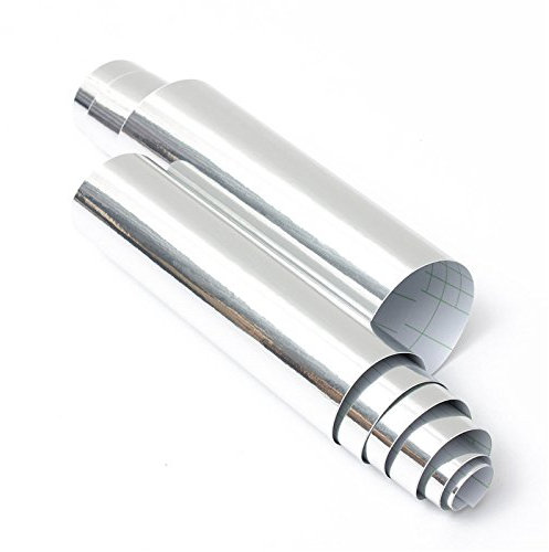 Viviance 20X152Cm Silver Chrome Mirror Vinyl Wrap Film Car Sticker Decal Sheet Bubble Free