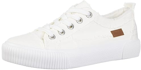 Blowfish Malibu Women's Clay Sneaker, White Smoked 16oz Canvas, 6 UK