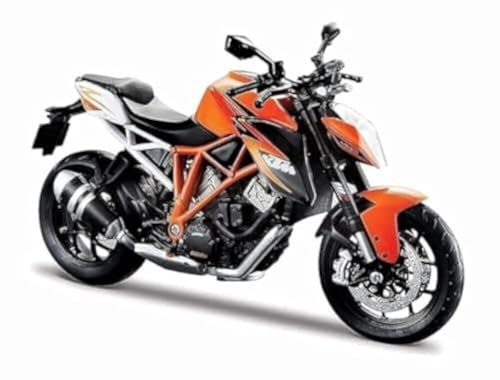 MAISTO KTM 1290 Super Duke R, orange - Modellmotorrad 1:12 Originalgetreues Sammlermotorrad Spielzeugmotorrad mit Lenkung & Seitenständer, ab 3 Jahren (532710)