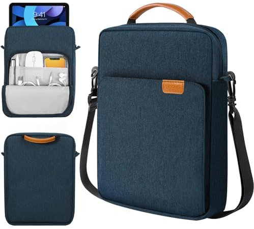 TiMOVO 9-11 Inch Tablet Sleeve Bag with Shoulder Strap for iPad 11-inch A16 2025, iPad 10th Gen. 10.9, iPad 9th/8th/7th Gen. 10.2, iPad Air 11/5th/4th Gen. 10.9, Galaxy Tab A9 Plus 11, Indigo