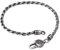 Bracciale a catena corda intrecciata in argento sterling 925 vintage nero con chiusura Vajra Dorje per uomo donna 3mm 18 cm