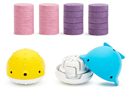 Munchkin Colour Buddies Baby Bath Bombs & Toy Dispenser Set | Baby Bath Toys & Shower Toys for Children | Moisturising Formula | Fun Toddler Bath Toys | Colour Changing Kids Bath Toys