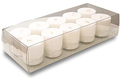 ONE GOODLIFE | Duftkerzen Geschenkset - Kerzen Set als Geschenk | 10 Stück Wachskerzen aus Stearin - Farbe hochglanz-Weiß | Aroma-Kerzen zu Weihnachten oder für die Aromatherapie | (Cotton)