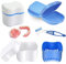 Prothesen Aufbewahrungsbox, Zahnprothese Etui, Zahnspangenbox+ Prothesen Reinigerbürsten, Prothese Box, Prothesen Behälter, Für Falsche Zähne Lagerung Reinigung, Für Kieferorthopädische Box, Blau