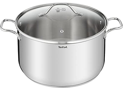 Tefal Intuition XL Marmite 36 cm / 17.5 L, Induction, Acier inoxydable 18/10, Garantie 5 ans, Poignées rivetées robustes, Couvercle en verre B8647504