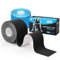 AnjoCare Kinesiologie Tape（Uncut), elastische therapeutische Sportbänder für Muskeln und Gelenke，Physio Tape für Schulter, Knöchel, Ellenbogen und Knie Support（2 Rollen 5M x 5CM）Blau+Schwarz