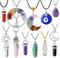 XIANNVXI 11Pcs Healing Crystal Necklaces for Women Ladies Necklace Crystal Jewellery for Women Necklaces Gothic Witchy Gemstone Pendant Necklace Gifts