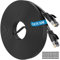 Cable Ethernet 50 Metros, Cable de Red 50m Plano Cat 6 Rj45 Alta Velocidad 10/100/1000Mbps Cable Internet Largo Gigabit Exterior Interior Negro Cable LAN para Switch, Router, Modem, PC