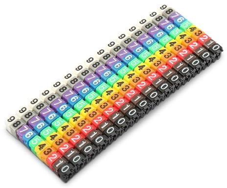 Wire Numbering Marker Colorful Wire Markers Number 0-9 Cable Markers Wire Number Labels, Clip-On Design Cable Marker Tube for Marking the Color-Coded Cables (150Pcs 1.5mm2)