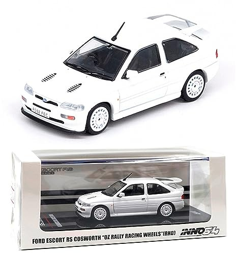 Inno 64 1:64 scale Diecast Model Car compatible with Ford Escort RS Cosworth (OZ Rally Racing Wheels RHD) in White