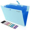 KONVINIT Fächermappe a4 Ordnungsmappe 4 Fächer Dokumentenmappe mit Schnalle Kunststoff Papier Organizer Büro Schul,blau
