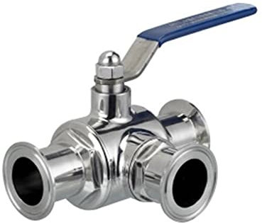 kugelhahn 1 1/238 mm Sanitär-Kugelhahn aus Edelstahl 304 3 Dreiwege 1,5 Quot;50,5-mm-Tri-Clamp-Ferrulentyp for Lebensmittel (Size : L type)