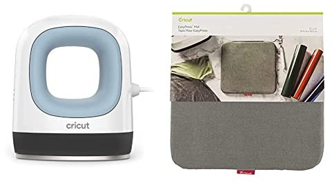 Cricut EasyPress Mini | Zen Blue | Compact Heat Press for Iron On Vinyl (HTV), Infusible Ink and Sublimation & EasyPress Mat, 30.5 cm x 30.5 cm (12 x 12), Grey, 30.5cm x 30.5cm