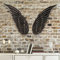 ANYURAN Angel Wings Metallwandkunst, Moderne Heimdekoration, 3D-Wandkunst, Wandskulptur, Hängende Wanddekoration, Für Zuhause, Schlafzimmer, Wohnzimmer, Garten,Schwarz