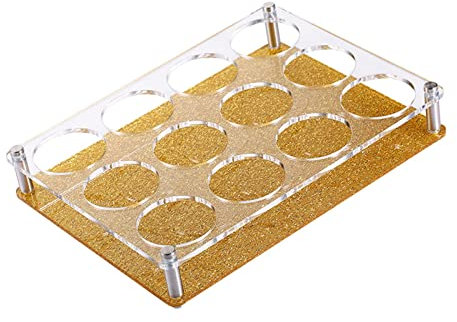 predolo Vassoio per Bicchieri in Vetro Portabicchieri per Tazze da caffè Portabicchieri per Acqua Fori Rotondi Portabicchieri Organizzatore di vetreria per la, a 12 Fori