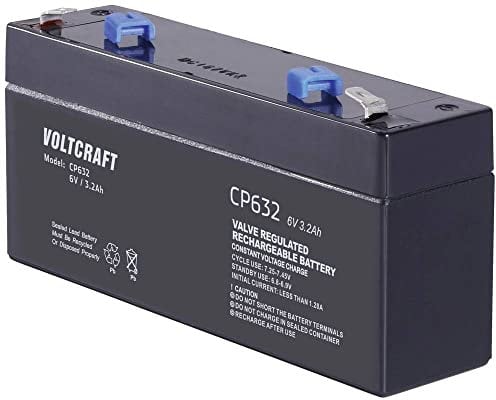 VOLTCRAFT CE6V/3,2Ah VC-12713935 - Batteria al piombo 6 V 3,2 Ah (AGM) (larghezza x altezza x profondità) 134 x 67 x 34 mm Flac
