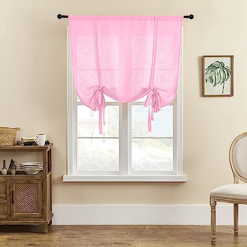 SIMPVALE Raffrollo 1 Stück, Größe 100 x 140 cm, Rose Voile Vorhang | Raffinierte Voile‑Vorhänge, Schützen Sie Ihre Privatsphäre, Halbdurchsichtige Gardinen für Schlafzimmer, Badezimmer und Küche