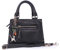 Catwalk Collection Handbags - Damen Umhängetasche Klein - Henkeltasche/Abendtasche - Krokoprägung Leder - Abnehmbarer Schultergurt - RAVEN - Schwarz