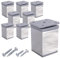 SKIR'CO 8 pcs, Glossy Chrome Height Adjustable Furniture Legs, 60 mm Height, Aluminium Square Feet 40 x 40 mm, Screws Included