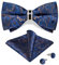 DiBanGu Herren Formelle vorgebundene Fliege, Marineblau Paisley Fliege mit Ring Einstecktuch Manschettenknöpfe für Smoking Hochzeit