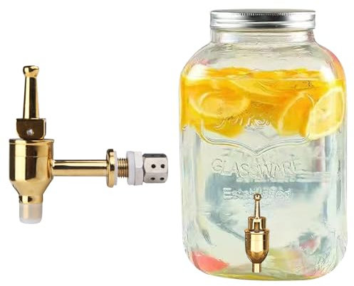 Getränkespender Zapfhahn, Wasserspender Ersatz Zapfhahn 、für Kalte und heiße Getränke, für Bierfass, Glas, Kaffee, Saft, Trinkbrunnen, Ersatz Wasserhahn geeignet(Gold)