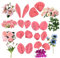 BlüTen Fondant Silikonformen, 16 Stück 3D-Rosenblätter, Tulpen, Orchideen, Zuckerblumen, Silikonformen für Kuchendekoration Cupcake-Topper Gummipaste